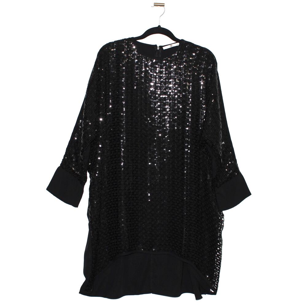 SCL Sequin Detail Tunic Top Black Size Large (TR 44)